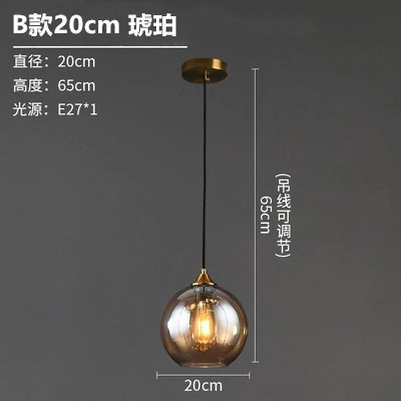 Smoked Glass Globe Pendant Light – Izaelvix – Product Detail 9