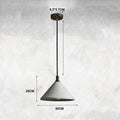 Raw Concrete Cone Pendant Light Evaelvix – Dimensions Diagram (Size L)
