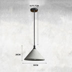 Raw Concrete Cone Pendant Light Evaelvix – Dimensions Diagram (Size L)