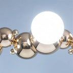Sculptural Metal Bubble Chandelier – Lumivorn – Gold, Bulb Detail