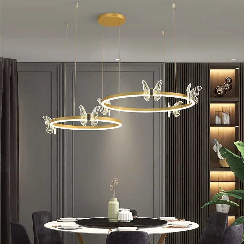 Nordic Butterfly Ring Pendant Light – Rsaelith, dining room