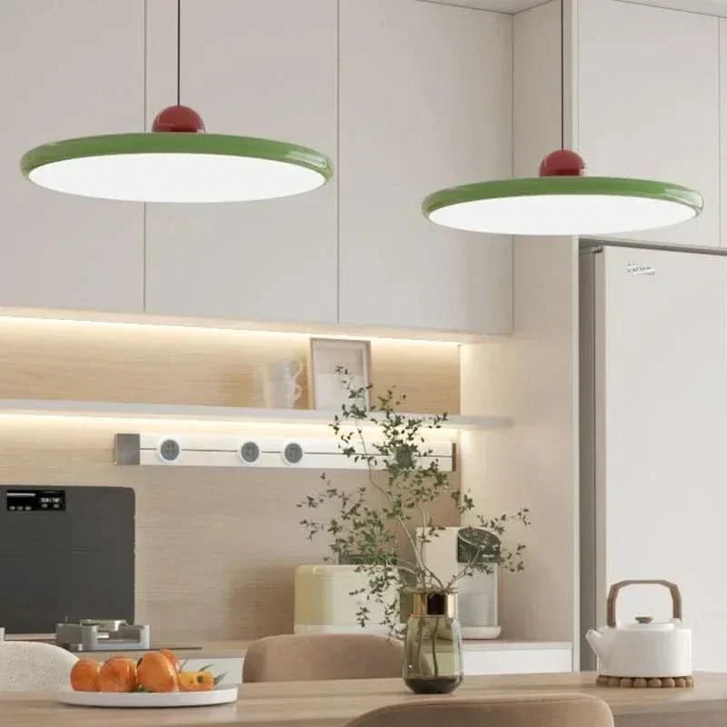 Two-Tone Lacquer Disc Pendant Light – Barel – Kitchen Lifestyle 2