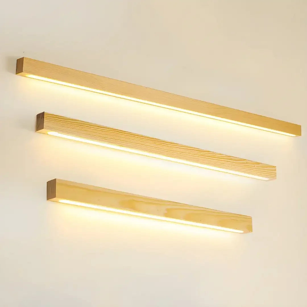 Solvela burlywood linear LED wall sconce in 60, 80 and 120 cm lengths