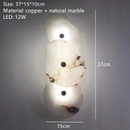 Stacked Alabaster & Copper Wall Sconce – Seraphon, 3 Heads, 37cm