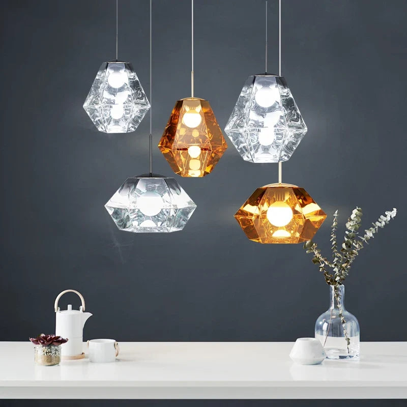 Zandrix faceted pendant light — lifestyle scene 1