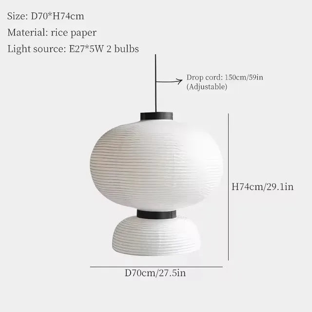 Japanese Paper Sphere Pendant Light Worixa – Product Detail 9