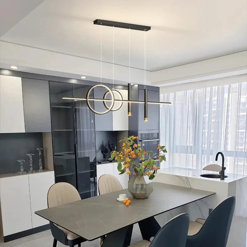 Nordic Geometric Minimal Pendant Light Halvoria – Lifestyle View 3