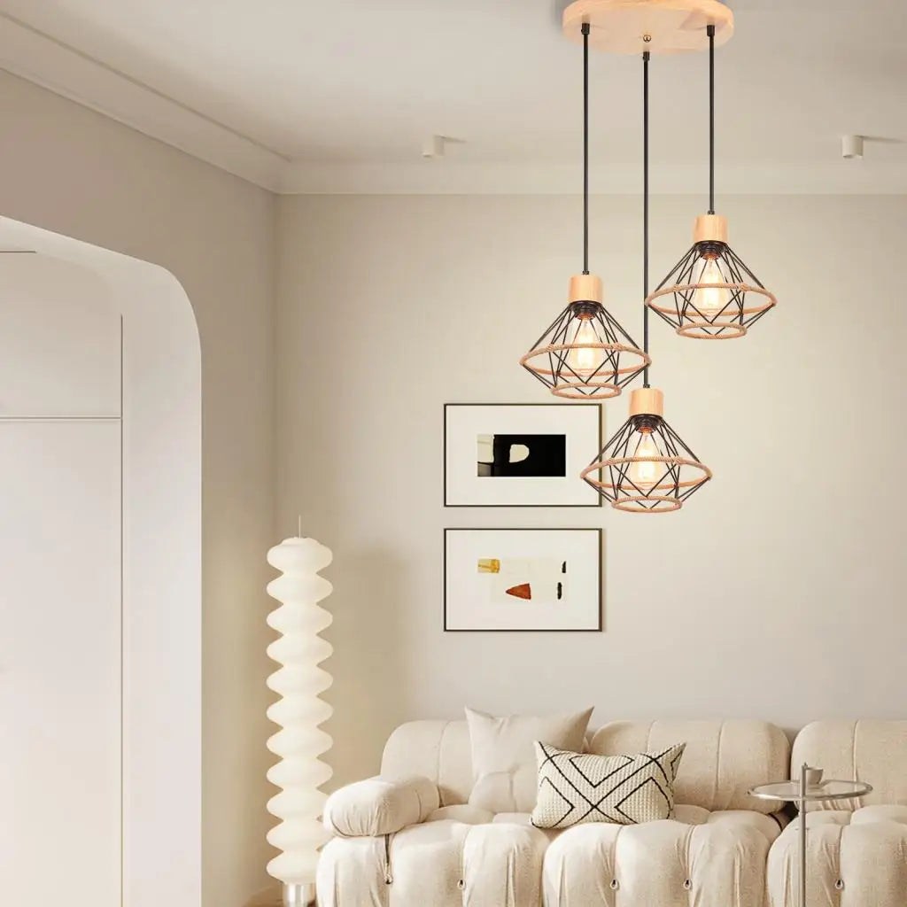 Industrial Sculptural Cage Pendant Light Valexor – Lifestyle View 3