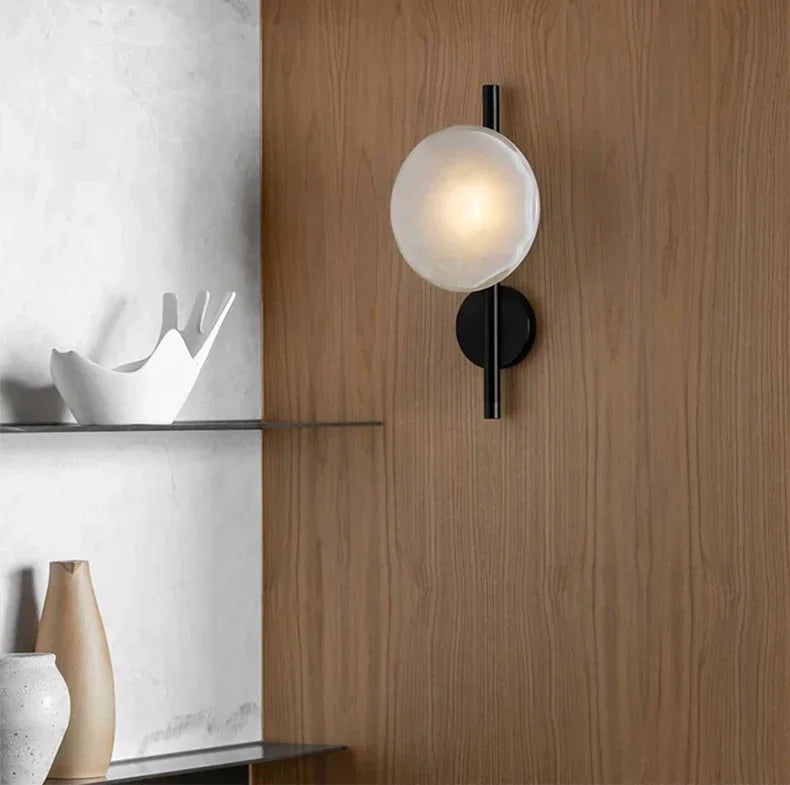 Lumivex faceted glass wall sconce - A-White