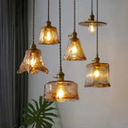 Textured Amber Glass Pendant Light Lumara – Lifestyle View 4