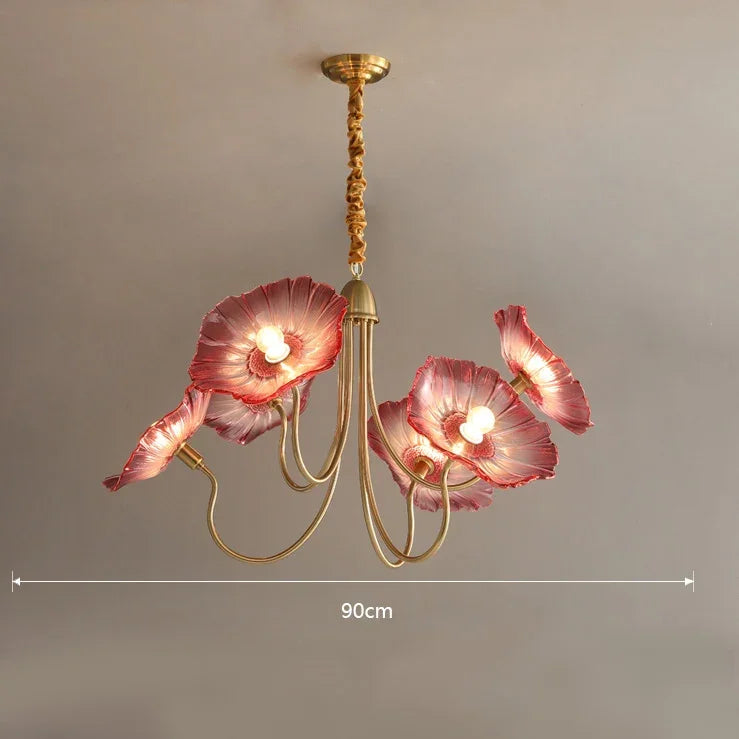 Gerlinth 6-Light Pendant Red – dimensions 90cm