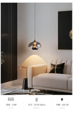 Glass Dome & Inner Mesh Pendant Light – Cvrix – Smoky Grey in Living Room