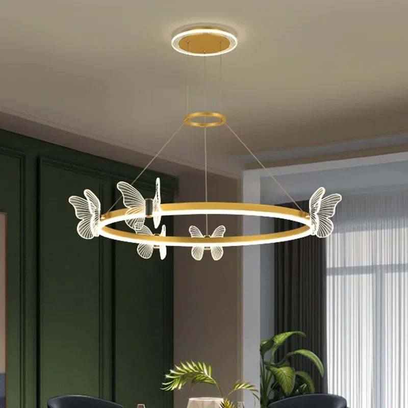 Nordic Butterfly Ring Pendant Light – Rsaelith, living room