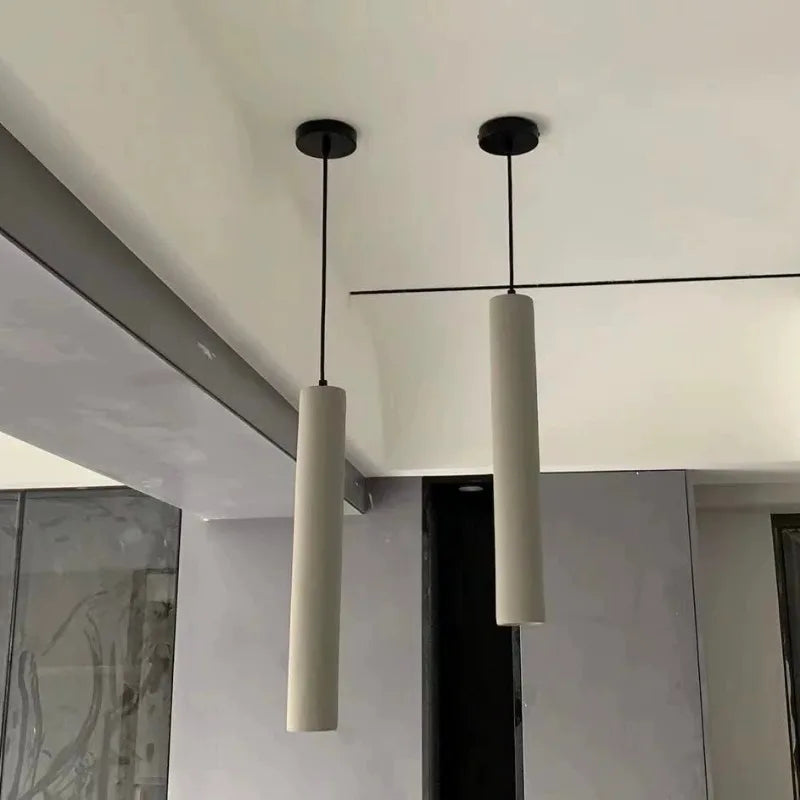 Cast Cement Cylinder Pendant Light Ivaelvix – Hero Shot