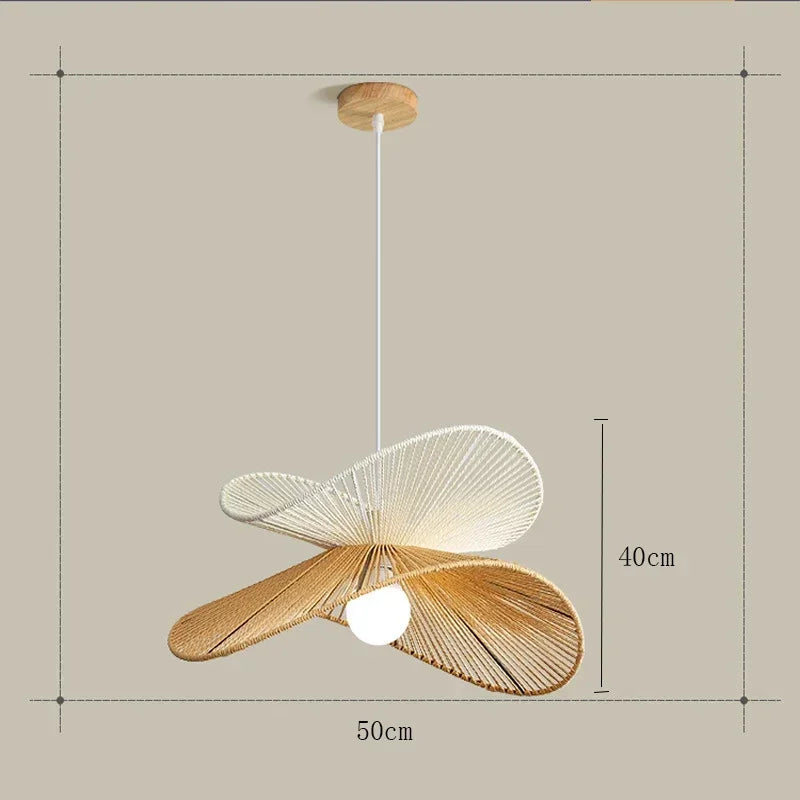 Lotara Lotus – O50cm x H40cm twisted rattan form, dimension diagram