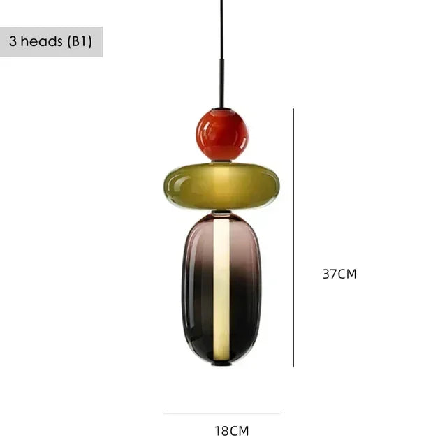 Layered Colored Glass Pendant Light Halaeon – Product Detail 9