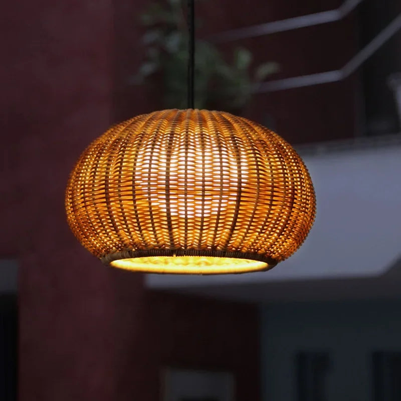 Quelinth hand-woven rattan pendant light — 40cm