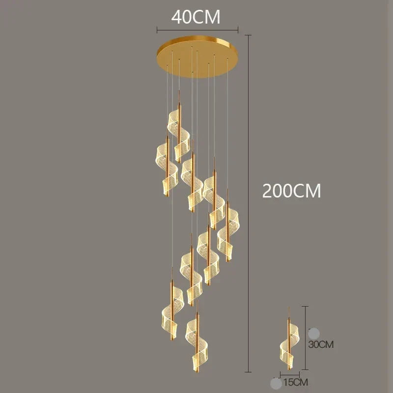 Spiral Arm Statement Chandelier Lalmon – Product Detail 5