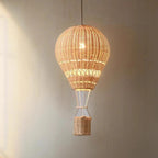 Hand-Woven Rattan Hot Air Balloon Pendant Light – Velvara – Lifestyle View