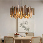 Sculptural Solid Wood Cluster Chandelier – Farova – Lifestyle View – Light Wood