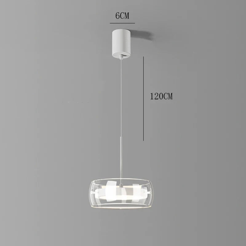 Double Layer Glass Drum LED Pendant Light – Ebelindra – Product Detail 8