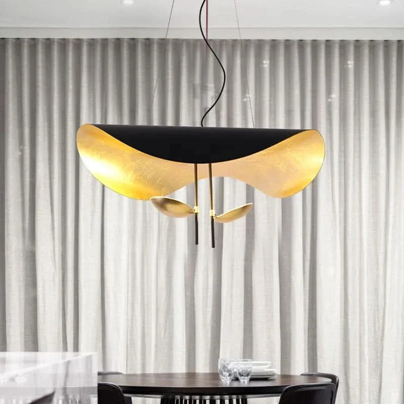 Black Iron Gold Leaf Crescent Pendant Mantaro – Product Detail 5