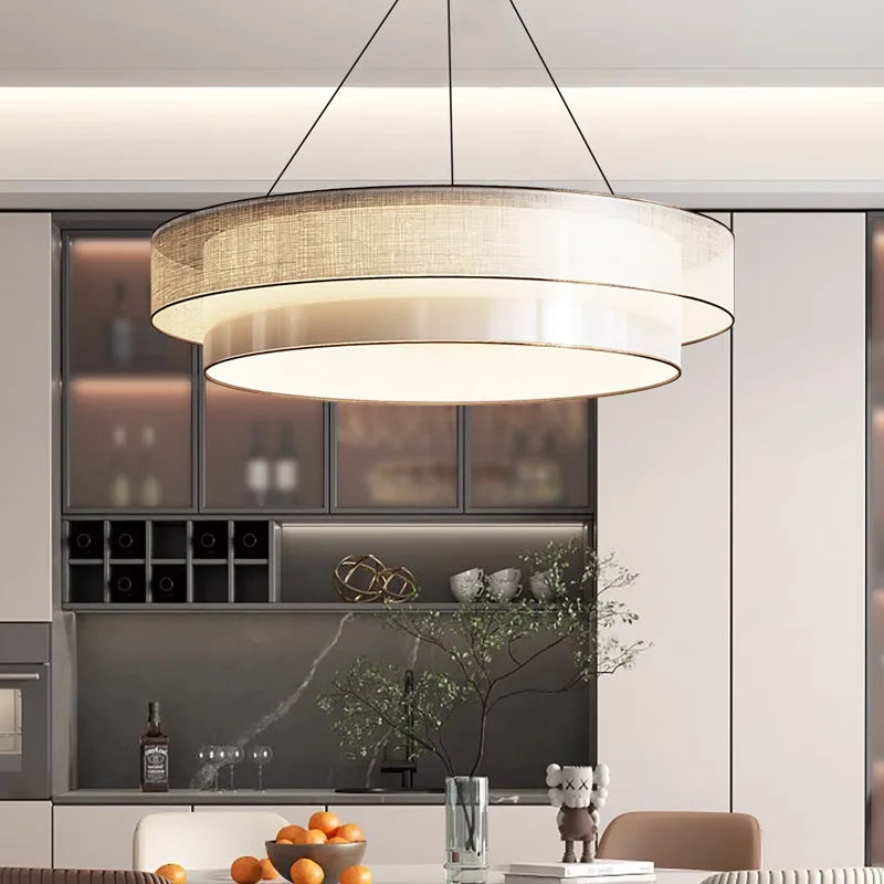 Floating Fabric Dome Pendant Light Ilorvex – Lifestyle View 4