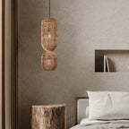 Woven Rattan Hourglass Pendant Light – Faeloria – Lifestyle, bedroom nightstand