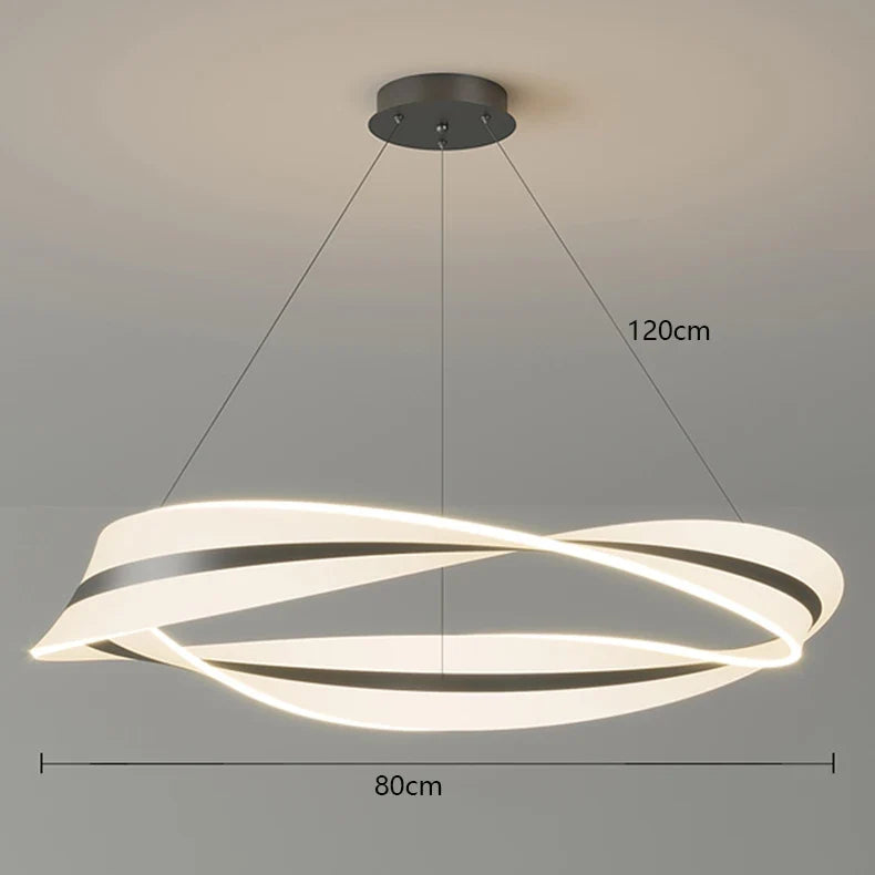 Sculptural Twisted Metal Pendant Light Cxaelindra – 80cm Size Detail