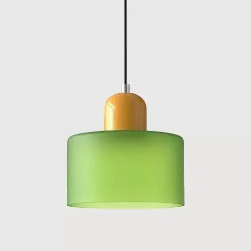Pelindra Stained Glass Pendant – Sage Shade / Terracotta Cap
