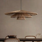 Contemporary Rattan Dome Pendant Light Ftaeron – Lifestyle View 2