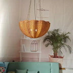 Organic Rattan Dome Pendant Light – Belicor – Hero Shot