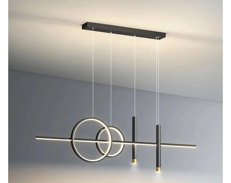 Nordic Geometric Minimal Pendant Light Halvoria – Black Finish Detail