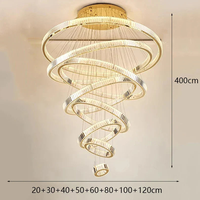 Crystal Ring Chandelier Lumicara - spiral crystal ring design