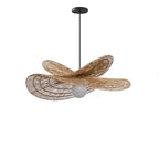 Lotara Lotus twisted rattan pendant, white background product shot