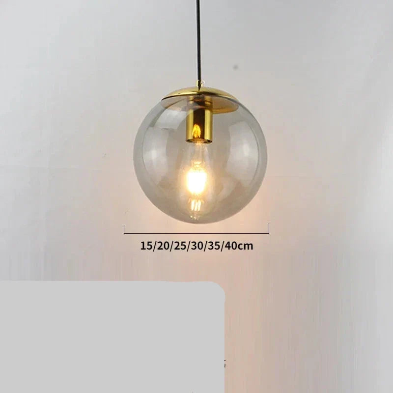 Warm Amber Glass Metal Pendant Light Corvane – Product Detail 12