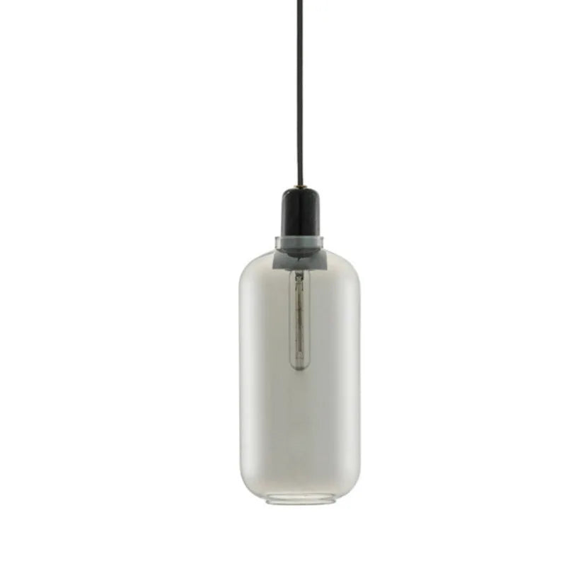 Czaelindra pendant light – Smoke Grey + Marble finish, Long silhouette