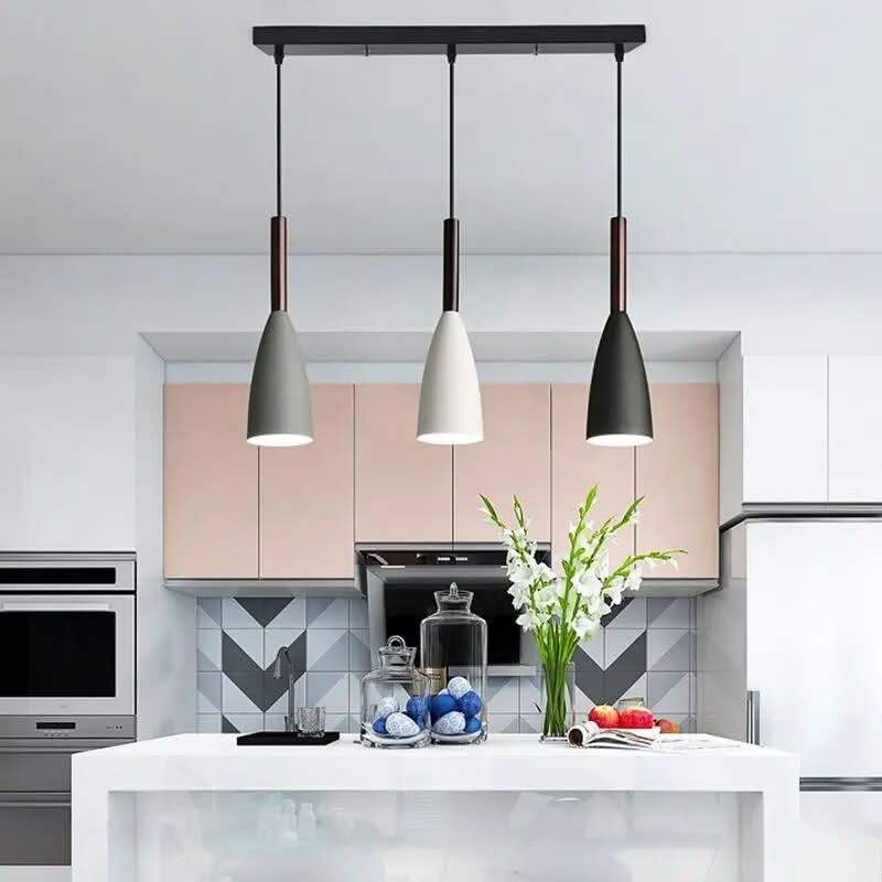 Nordic Metal Cone Cluster Pendant Trivenna – Linear Bar Multicolor