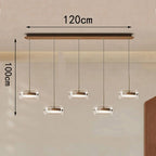 Bsaelix pendant chandelier – Walnut, 5 Lights configuration, dimensions
