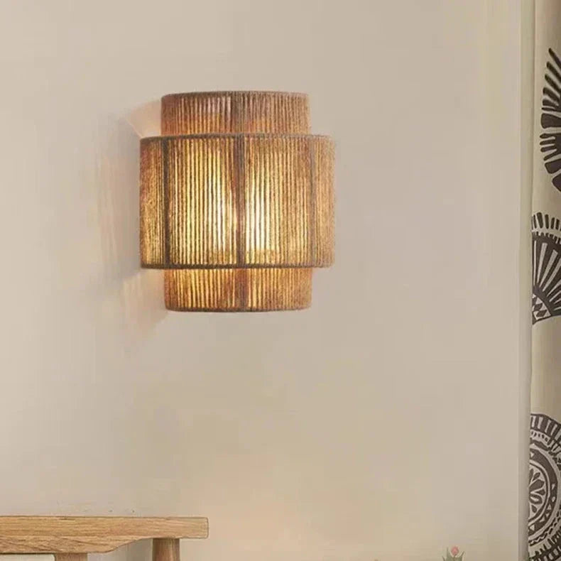 Rattan Metal Artisan Wall Sconce Bixon – Product Detail 6