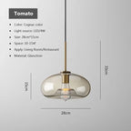 Scandinavian Glass Orb Pendant Light Kelvoria – Tomato Shape Dimensions