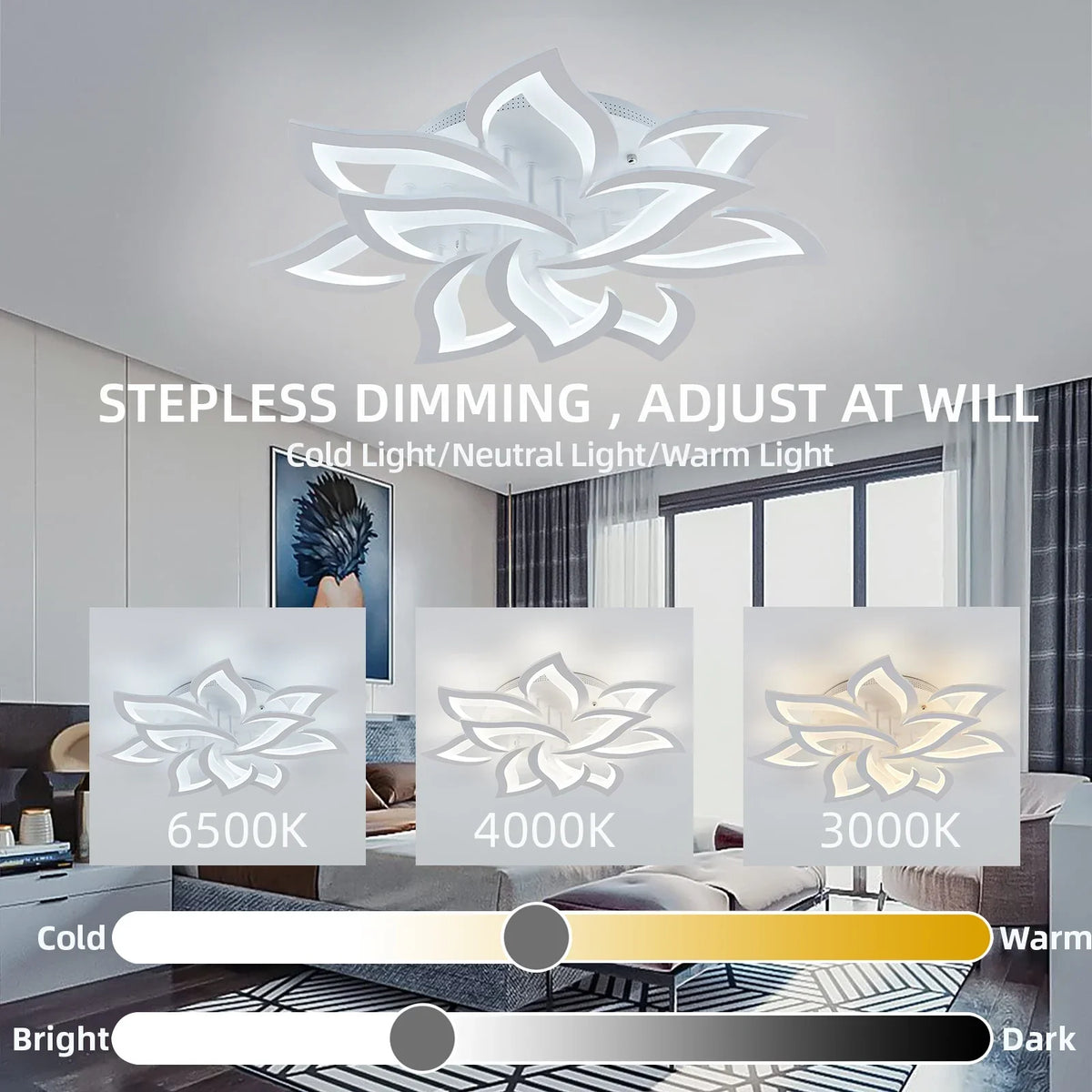 Sculptural Acrylic Petal Ceiling Light Kornox – Lifestyle View 4