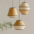 Wabi-Sabi Handwoven Raffia Pendant Light Delavon – Cone Style Lifestyle