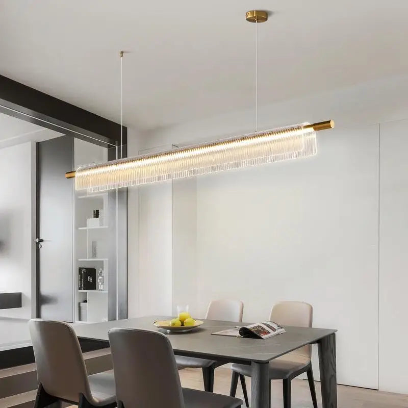 Elongated Metal Linear Pendant Light Fenox – Hero Shot