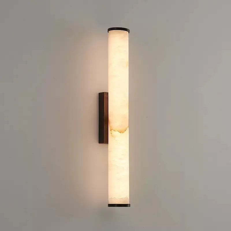 Hand-Finished Marble Copper Wall Sconce Evix – Studio Detail