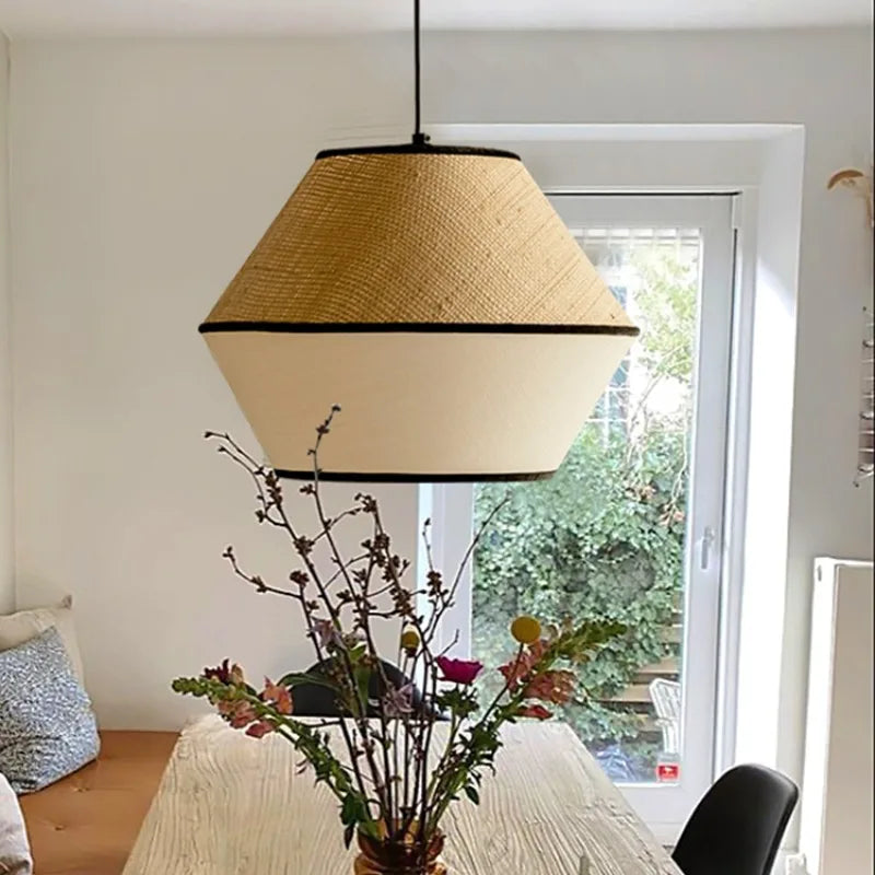 Wabi-Sabi Handwoven Raffia Pendant Light Delavon – Diamond Style Lifestyle