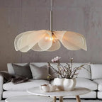 Layered Fabric Petal Pendant Light Camlora – Lifestyle Living Room View