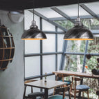 Caldorix Rounded Dome pendant in Silver finish in a sunroom