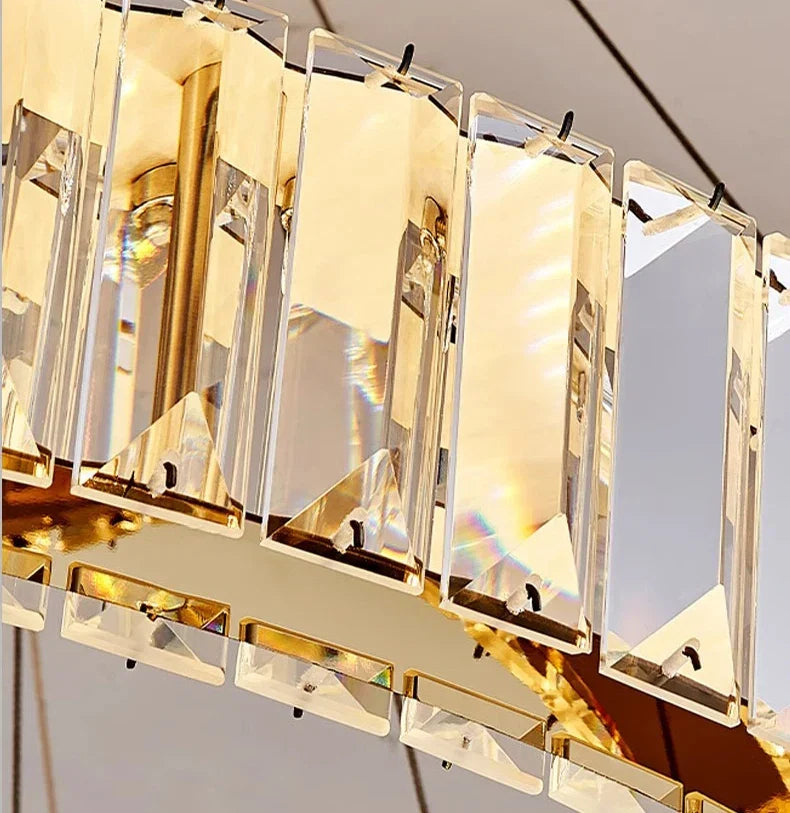 Cascading Crystal Ring Chandelier Crystallex – Crystal Facet Detail