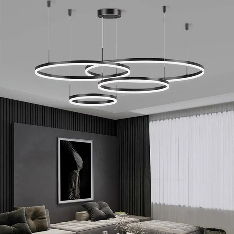 Cascading Layered Ring Chandelier – Arevaux – Lifestyle View 2